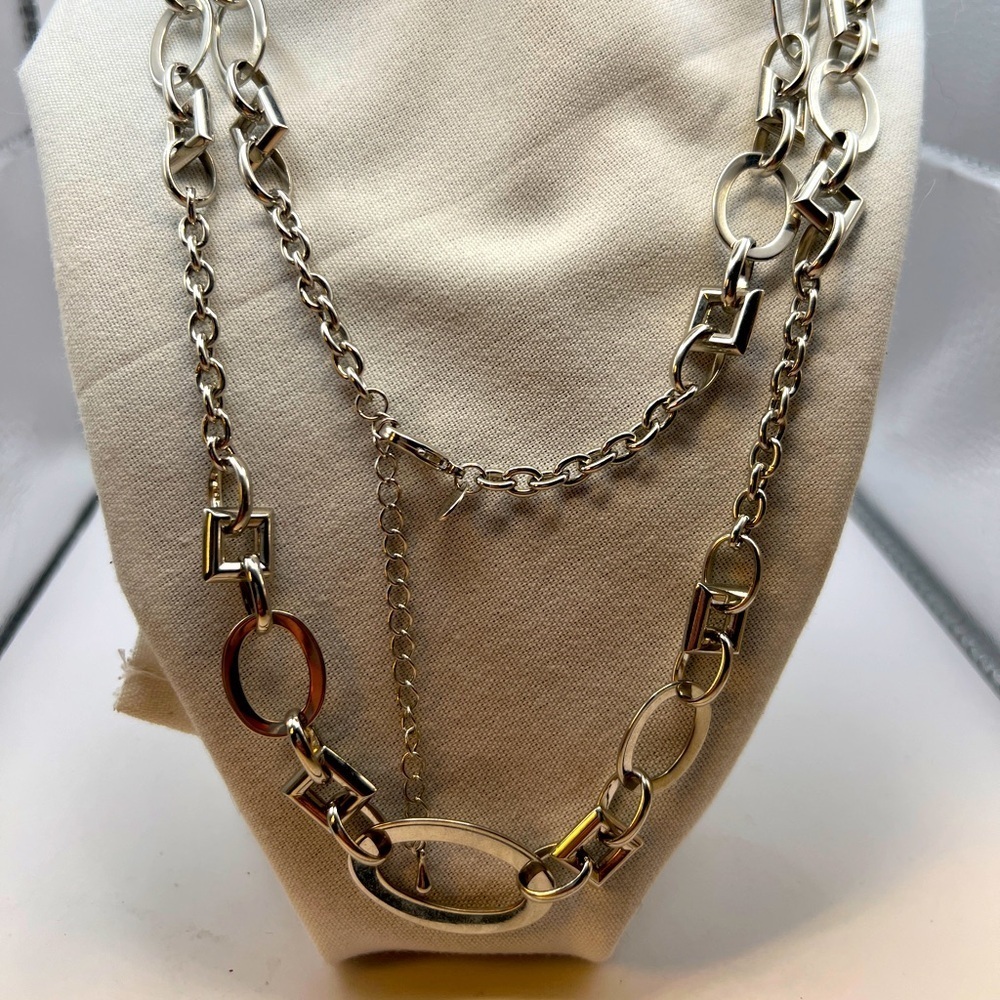 Lia Sophia silvertone chain link necklace